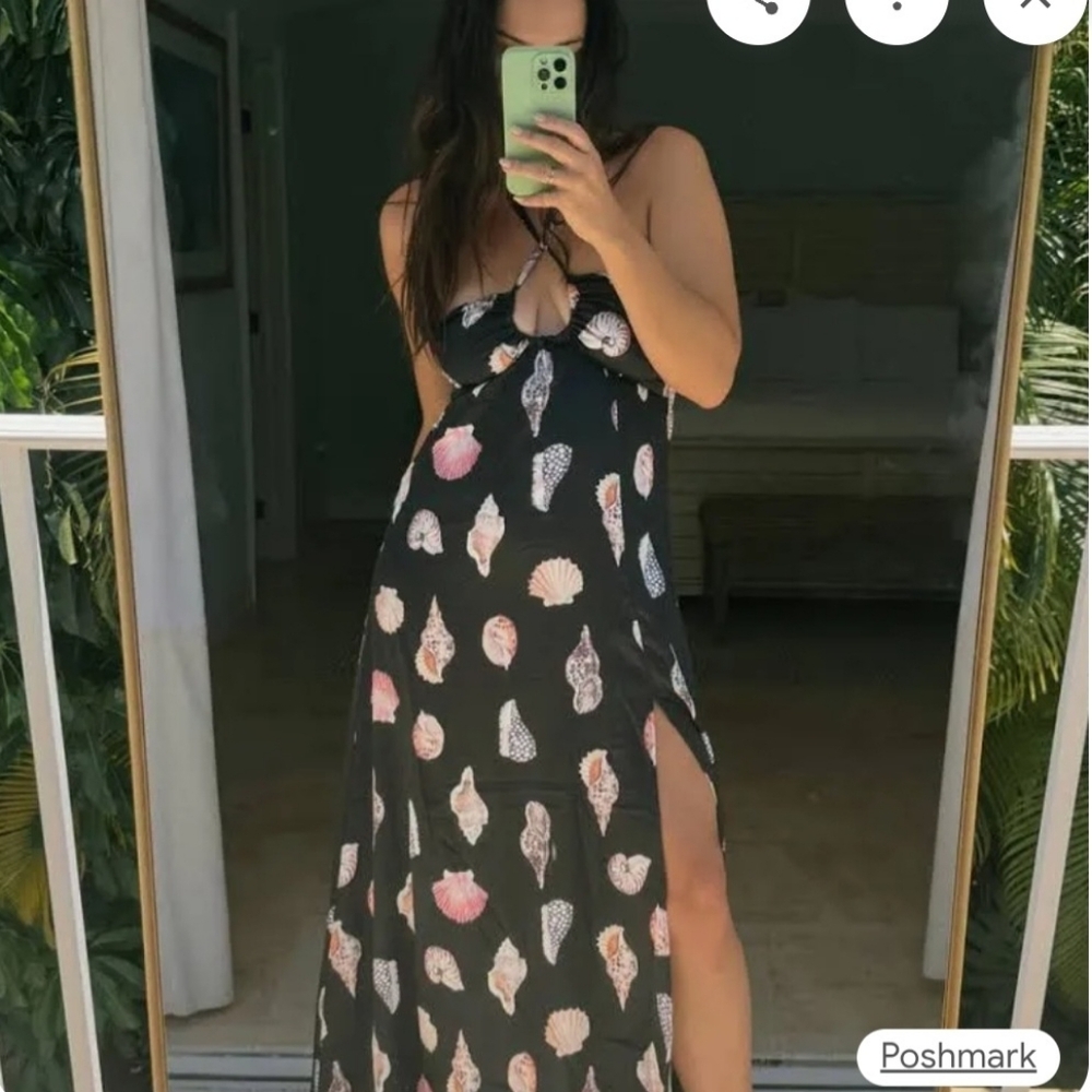 NWT Show Me Your MUMU Weddings Milos Halter Shell Destination Vacation Maxi S - Picture 2 of 16